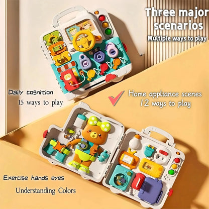 63 in 1 Baby Sensory Busy Board Montessori Toy Music Light Switch