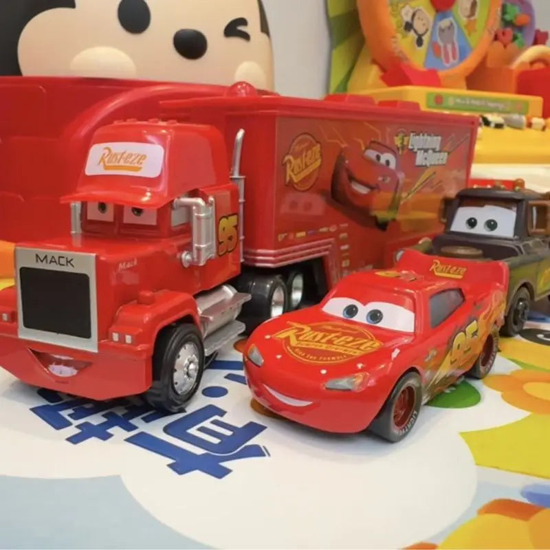 Pixar Cars Lightning McQueen Storm Jackson Mack Container Truck