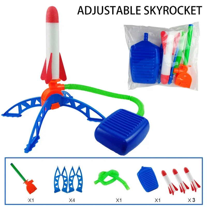 Children's Air Rocket Foot Pump Launcher Accessories Set