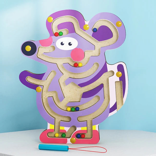 Children Magnetic Maze Toy Kids Wooden Puzzle Game Toy Kids Early Educational