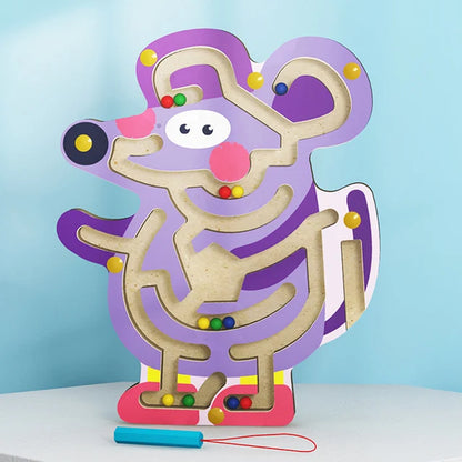 Children Magnetic Maze Toy Kids Wooden Puzzle Game Toy Kids Early Educational