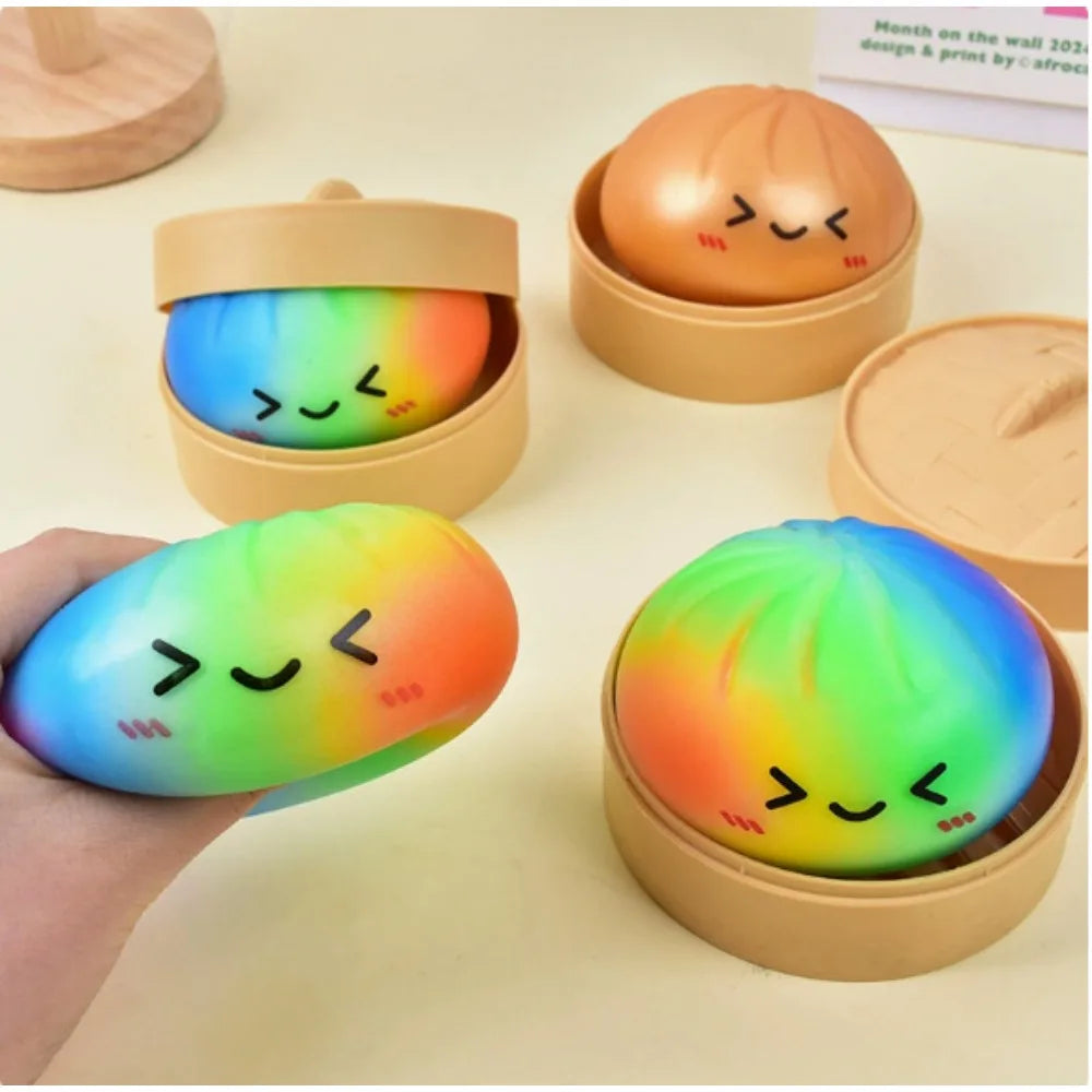 Simulated Colorful Dumpling Squishy Toys Slow Rising Stress