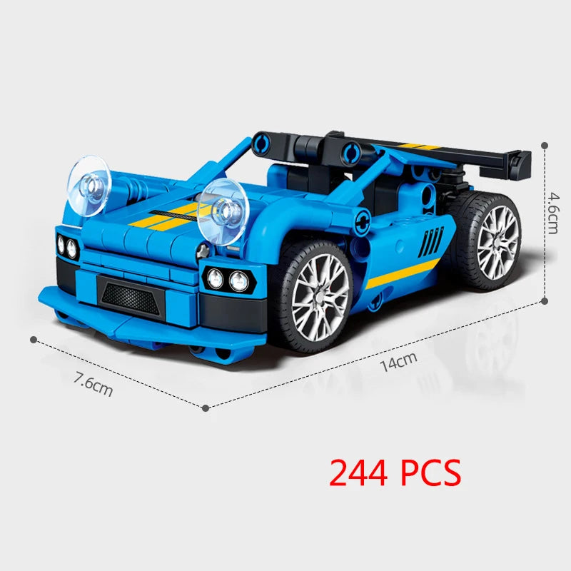 City Speed Racing MOC Car Sports Building Blocks Bricks Classic