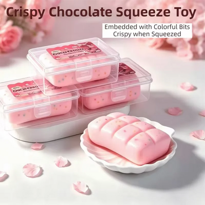 Crispy Clay Filled Chocolate Squishy Fidget Squeeze Toy Crunch Texture