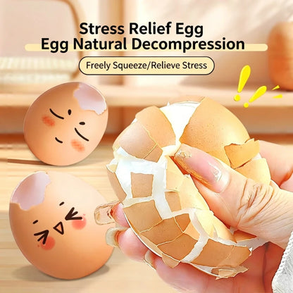 Realistic Silicone Egg Squeeze Toy Crack Egg Fidget