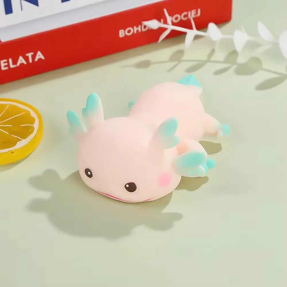 1/4pcs Axolotl Squeeze Ball Cute Fish Relax Cartoon Antistress Squishy