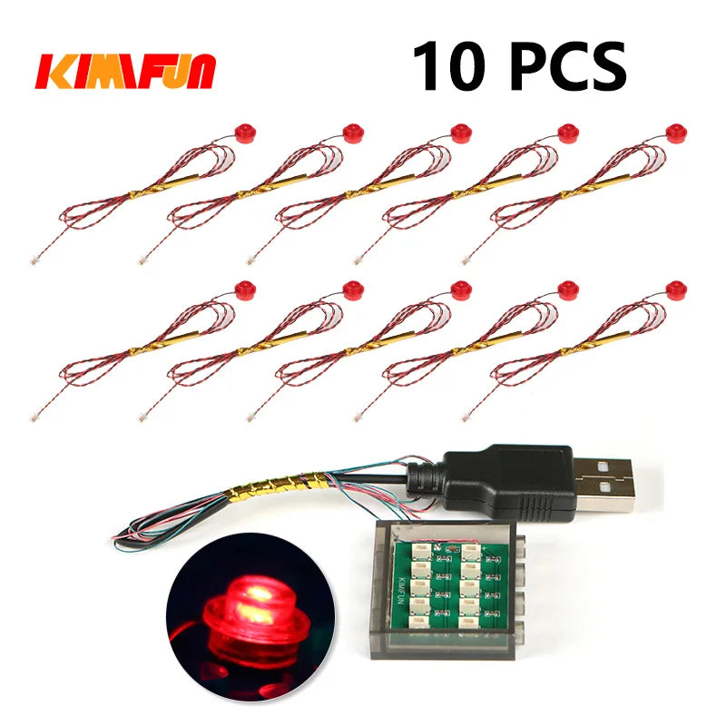 10PCS 0.8mm Pin RGB LED For LEGO Building Blocks