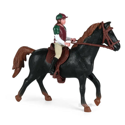 DIY Horse Race Model Horseman Farm Animal Figurines