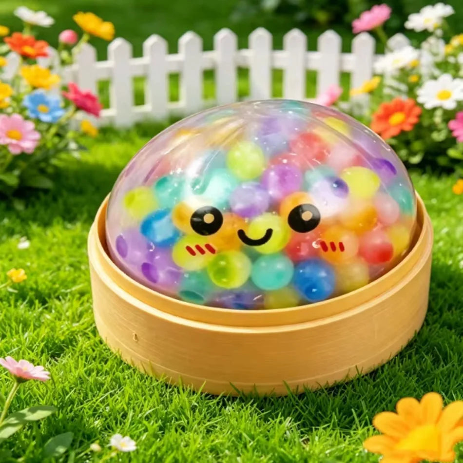 New Colorful Glitter Bead Filled Dumpling Squishy, Blind Box