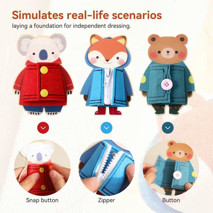 Montessori Early Learning Busy Set for Kids Clothing Practice Sensory Toy