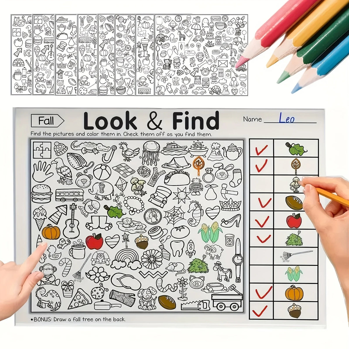 Look & Find Visual Puzzle Book for Kids with Color & Shape Search Activities