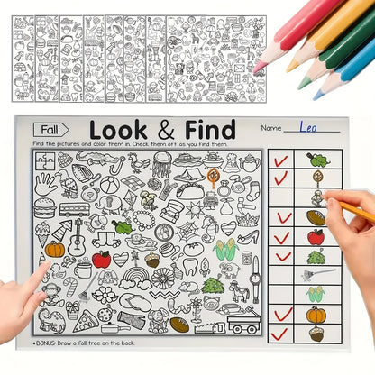 Look & Find Visual Puzzle Book for Kids with Color & Shape Search Activities