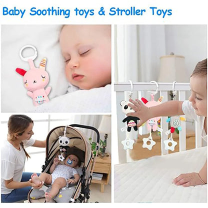 Baby Rattles with Teethers Soft Plush Stroller Car Seat Crib Baby Hanging Toys