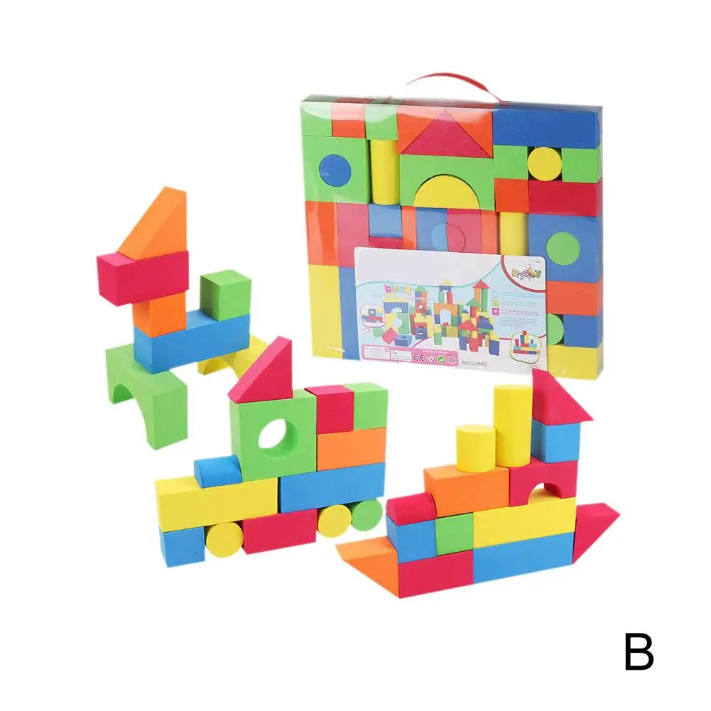Wooden Building Blocks Set with Storage Bag Wooden Toys