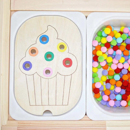 Children's Sensory Tray Table Game Wooden Tile