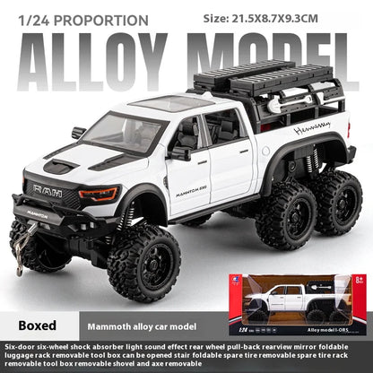 Large Size 1:24 Mammoth 6X6 Off-road Pickup Truck Children's Toy Car