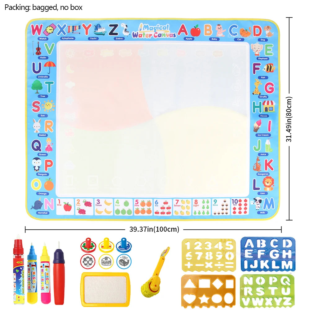 100x80CM Magic Water Drawing Mat with Reusable Magic Pens,