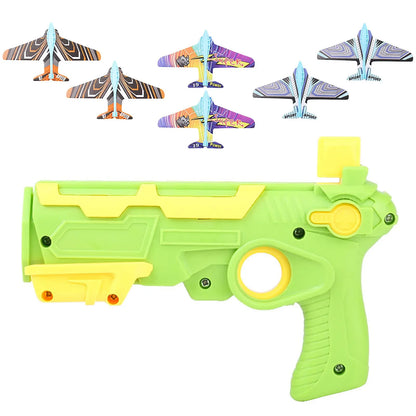 HOT！Airplane Launcher Bubble Catapult With 6 Small Plane Toy Funny Airplane Toys