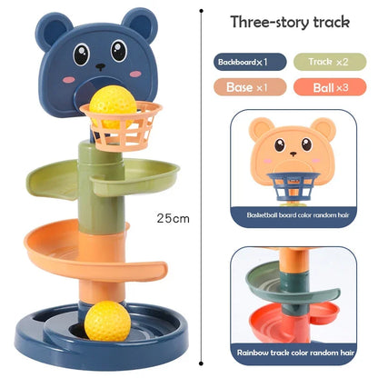 2-7 Layes Track Rolling Ball Pile Tower Early Educational Toy