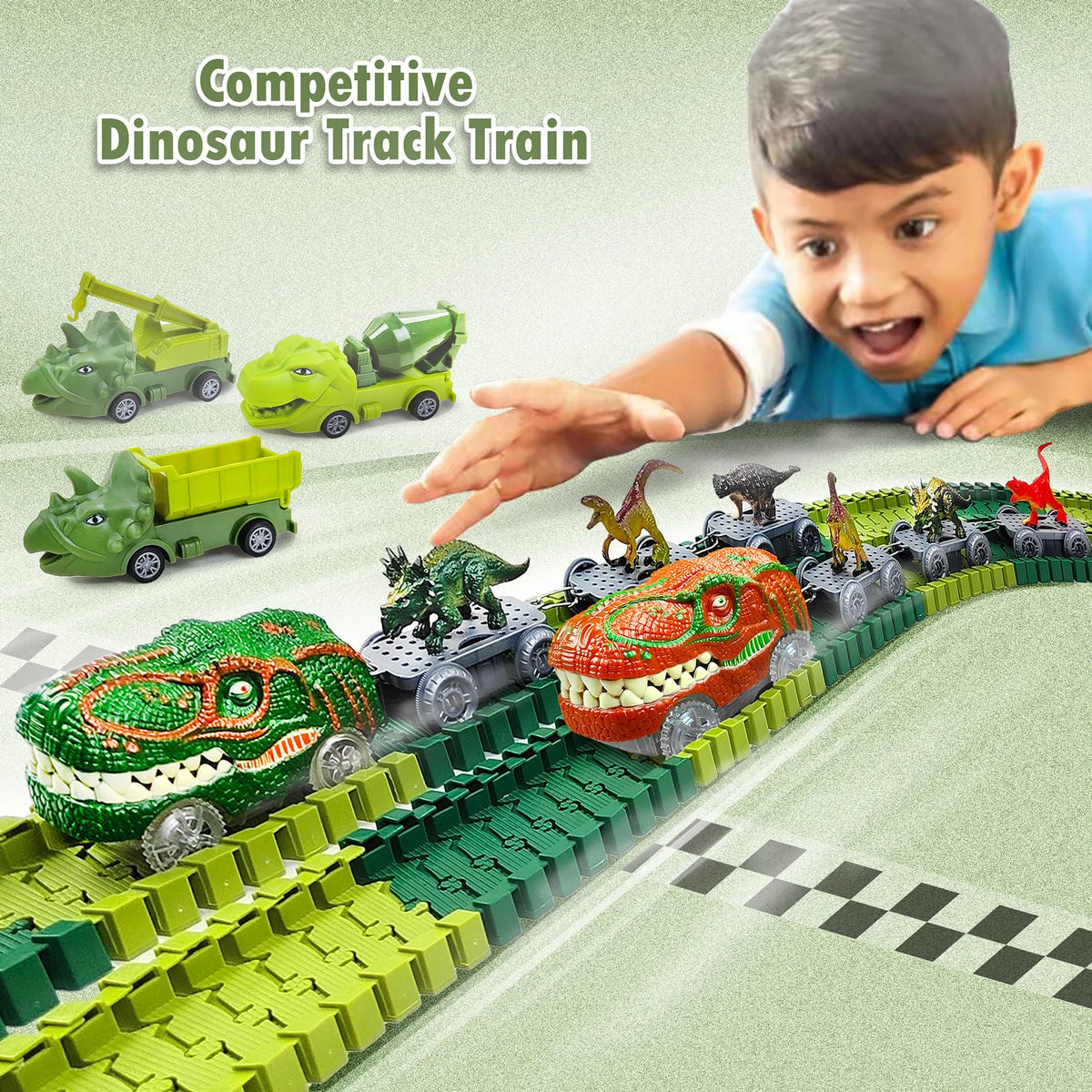 Children Electric Magic Climbing Dinosaur Track Toy Engineering Car Kids Track