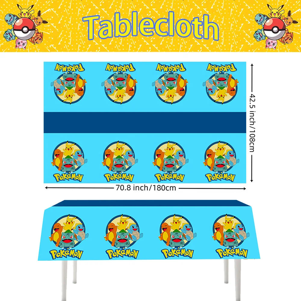 1/10Pcs Pokemon Tablecloth Birthday Decoration Disposable Tablecloth