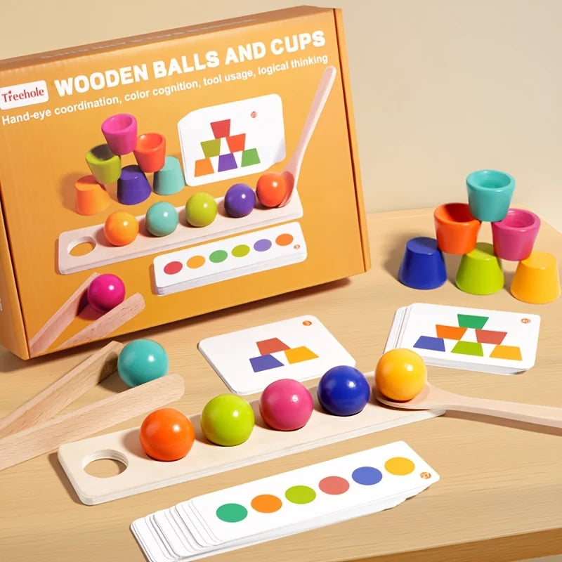 Color Ball Stacking Cup Building Block Toy, Children's Educational Cognitive