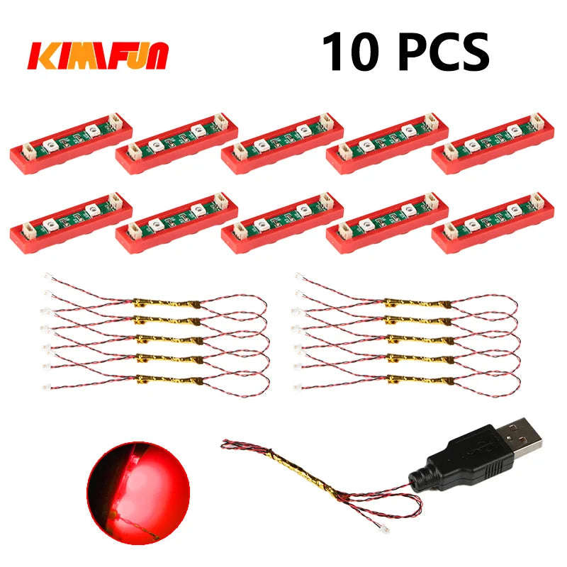 10PCS 0.8mm Pin RGB LED For LEGO Building Blocks