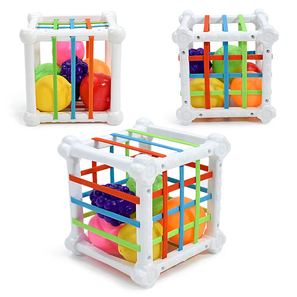 Toys Shape Sorter Cube Baby Toys with Colorful Fruits Activity Learning