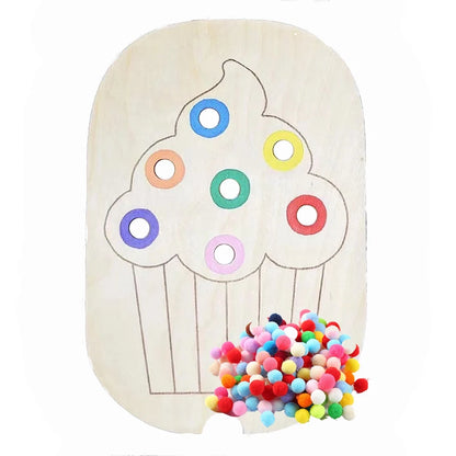 Children's Sensory Tray Table Color Hairball Game Wooden Tile Montessori