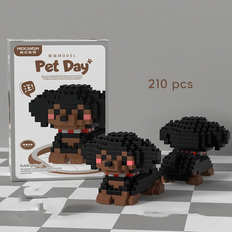 18 New Pet Cat And Dog Animal Dolls Children's Educational Building Block Toys
