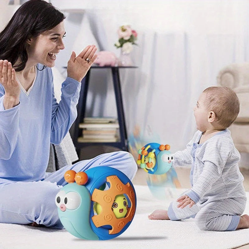Hand-Held Baby Rattle Puzzle Early Education Snail Rattle Plastic Ball