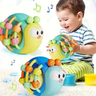 Hand-Held Baby Rattle Puzzle Early Education Snail Rattle Plastic Ball
