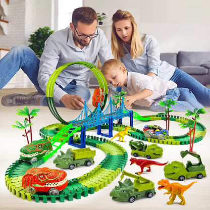 Children Electric Magic Climbing Dinosaur Track Toy Engineering Car Kids Track