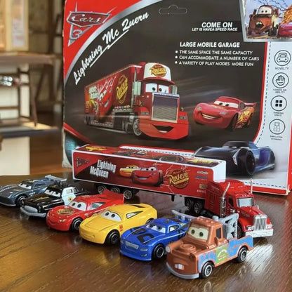 Pixar Cars Lightning McQueen Storm Jackson Mack Container Truck