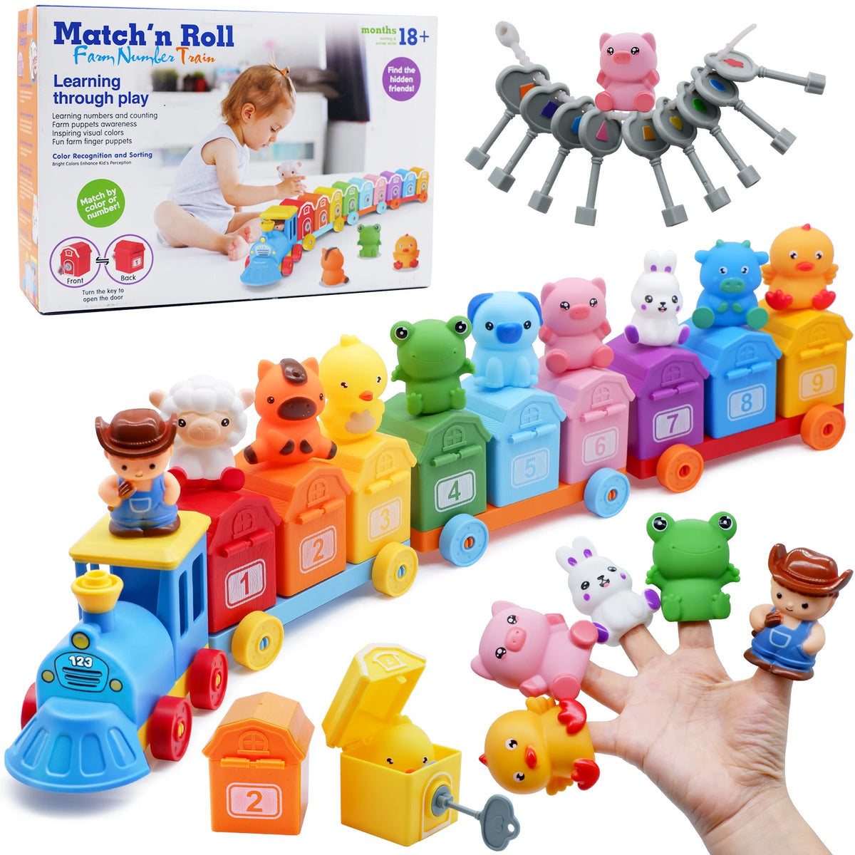 Montessori Train Toy Set Toddler Early Educational Learning Toys