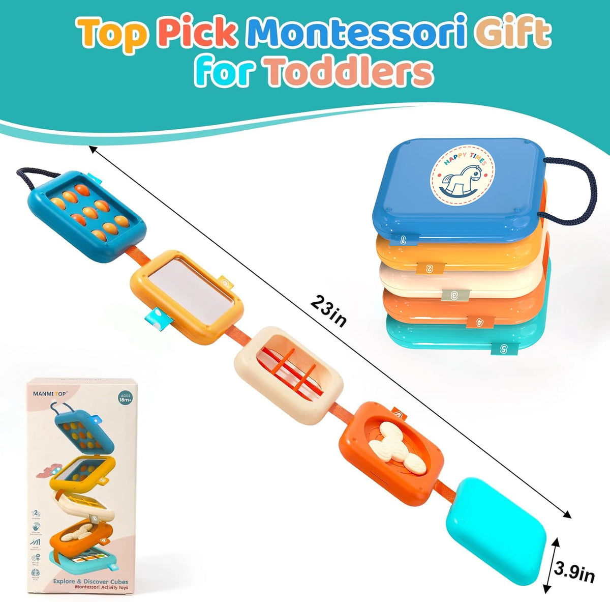 Montessori Toys Busy Board Baby Activity Cube Sensory Toys