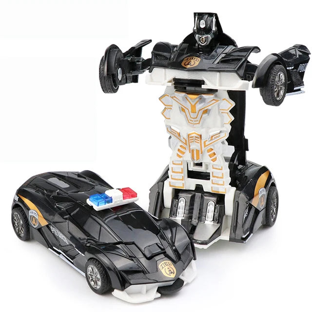 Mini 2 In 1 Car Toys One-key transformable Car Toys Automatic  Robot