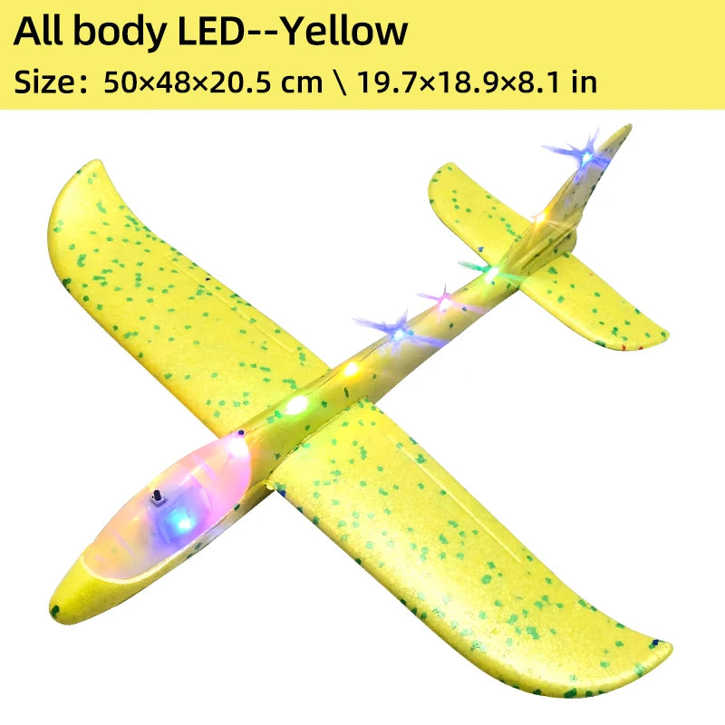 33/50CM Big Foam Plane Glider Hand Throw Airplane Light Inertial Bubble Planes