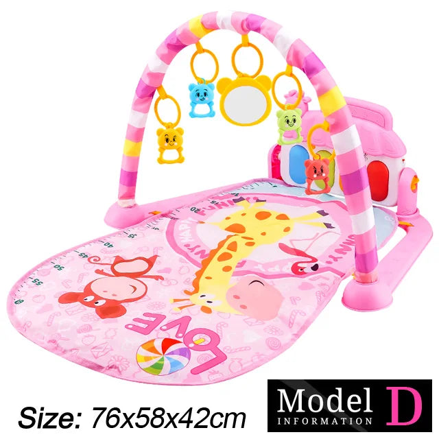 Baby Fitness Stand Music Play Gym Activity Toys Newborn Piano Crawling Blanket Pedal