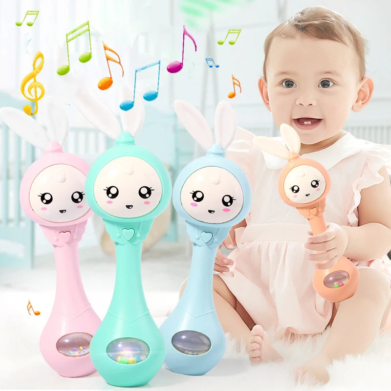 Music and Shine Rattle Toys Rabbit Intelligent Baby Rattles Smart Bunny