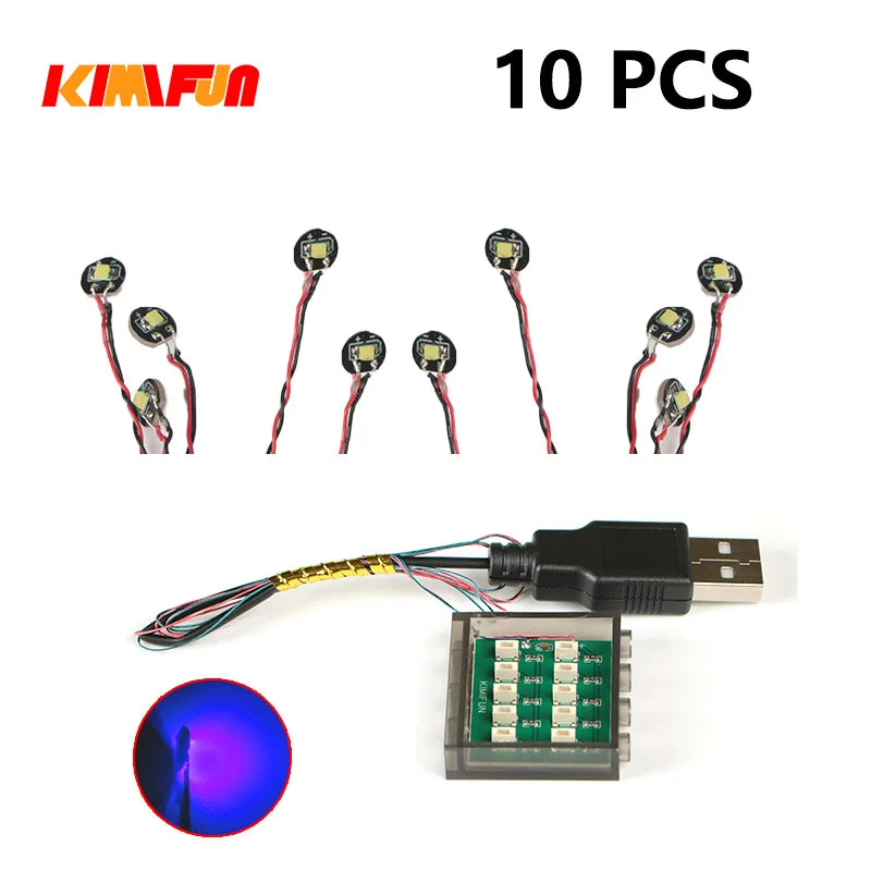10PCS 0.8mm Pin RGB LED For LEGO Building Blocks