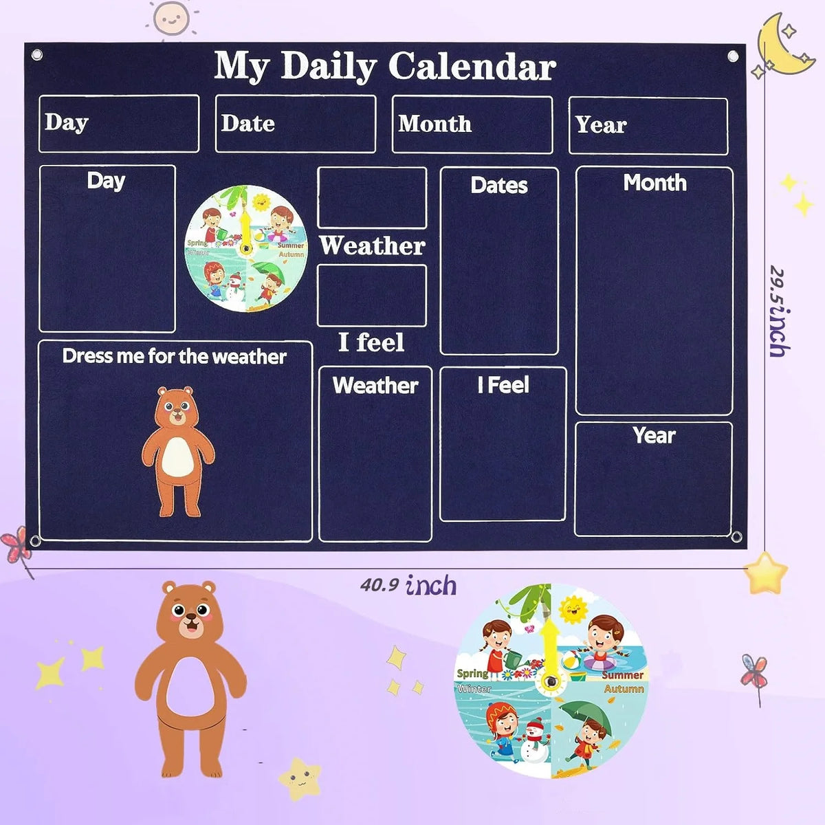 My Daily Calendar,Farm,Transportation Felt Story Board