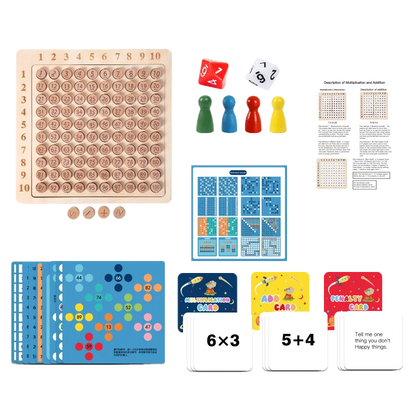 99 Multiplication Table Math Toy Montessori Educational Wooden Board
