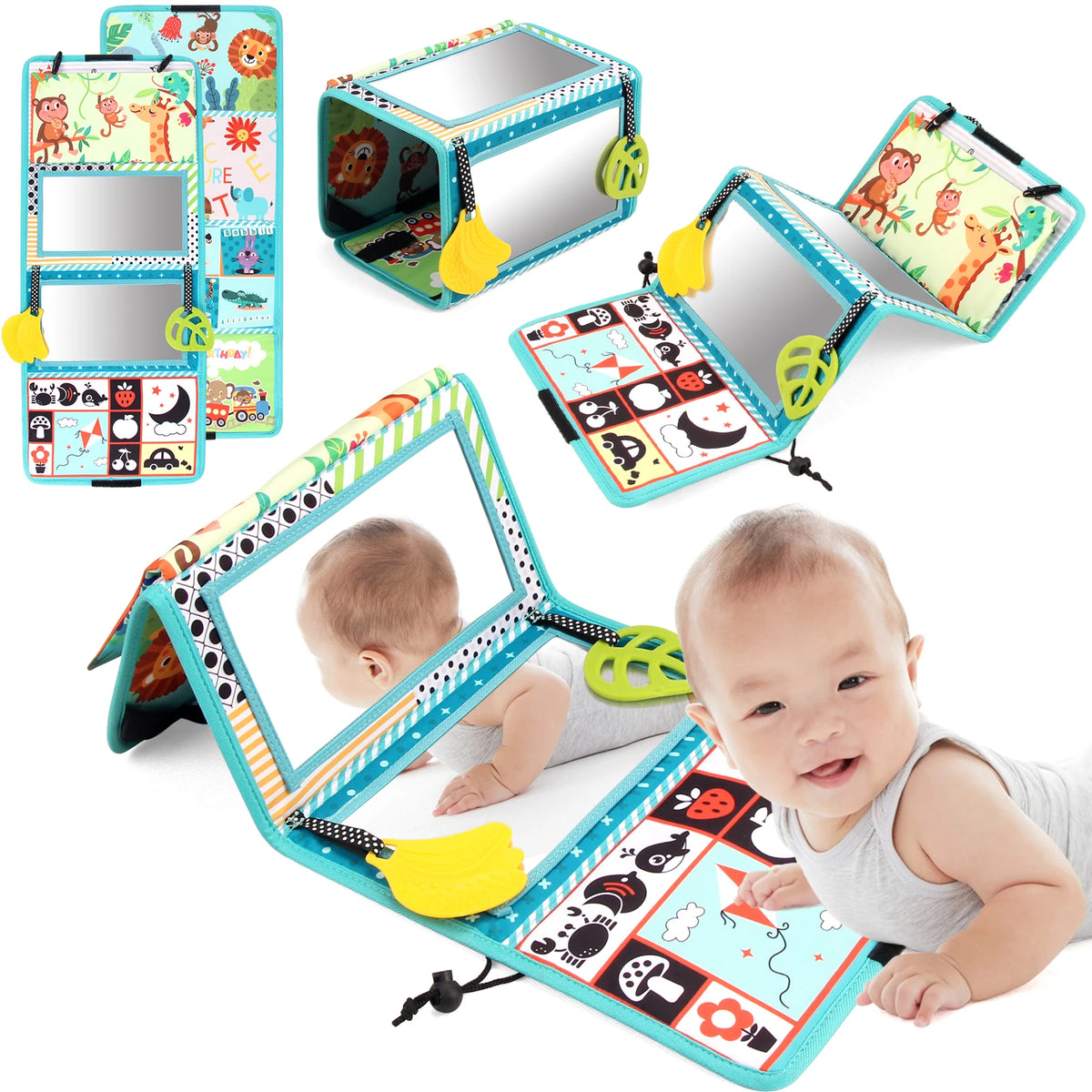 Black and White Baby Floor Mirror Tummy Time Sensory