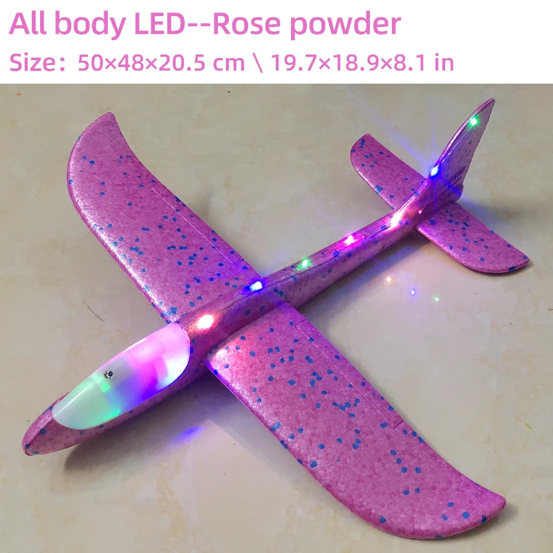 33/50CM Big Foam Plane Glider Hand Throw Airplane Light Inertial Bubble Planes