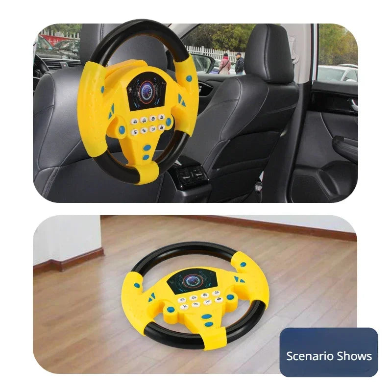 Infant Shining Eletric Simulation Steering Wheel Toy with Light Sound
