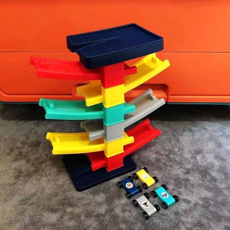 Car Racing Track Ramp Toy Children Garage Catapult Track Game