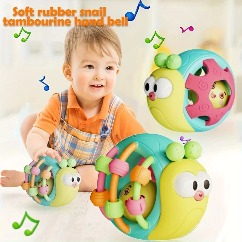 Hand-Held Baby Rattle Puzzle Early Education Snail Rattle Plastic Ball