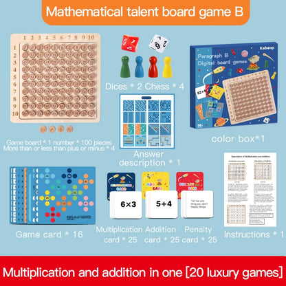 99 Multiplication Table Math Toy Montessori Educational Wooden Board