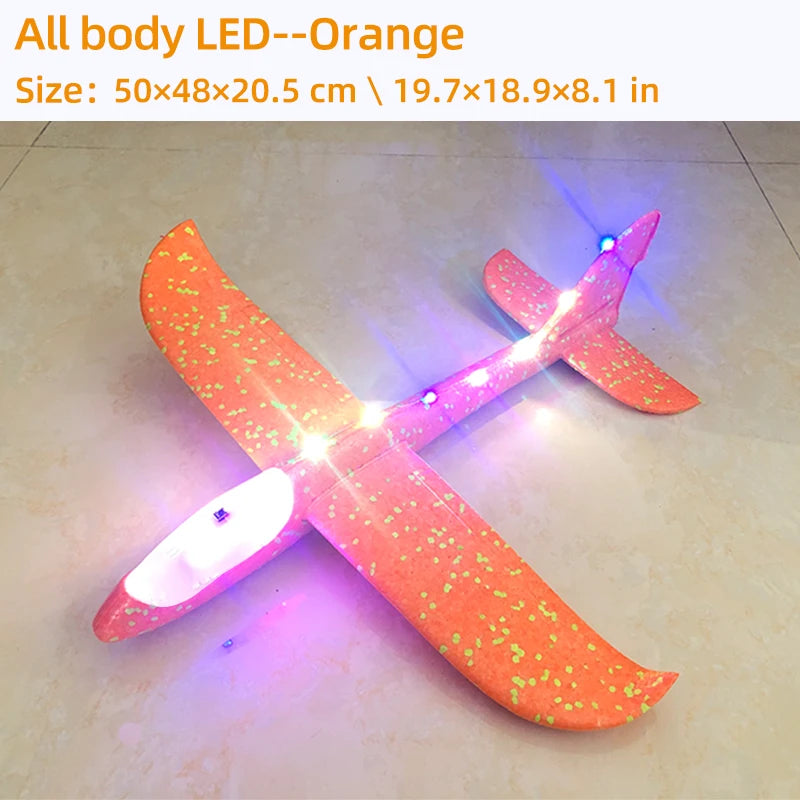 33/50CM Big Foam Plane Glider Hand Throw Airplane Light Inertial Bubble Planes
